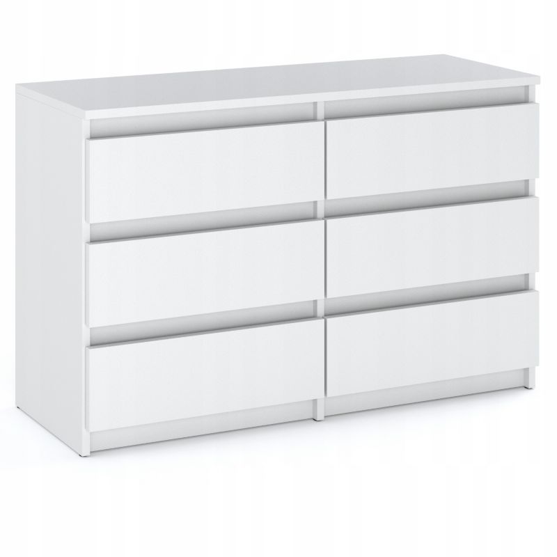 Komoda Z 6 Szufladami Stiv-Meble Biały Mat Szafka 100X33,5X71,5 Cm 1Szt.
