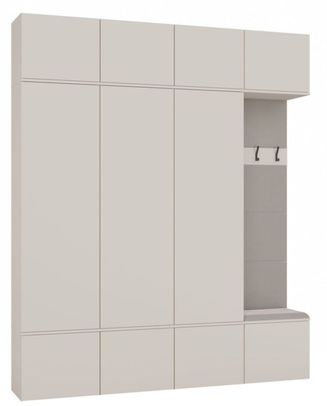 Garderoba Topeshop HAGA IV 3Sz1W KASZMIR BEŻ 3x Szafa + Wieszak 238x200x35 cm 1 szt.