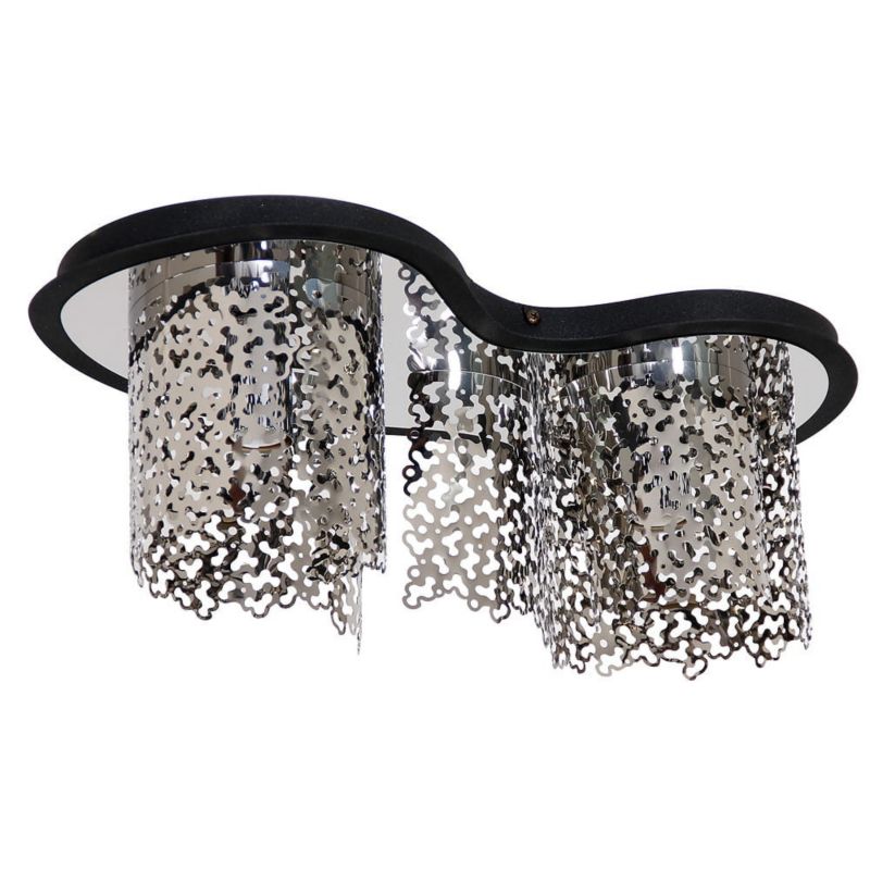 Lampa sufitowa wisząca Aldex Sokeri czarno-srebrna wym: 16 x 46 x 18 cm 2xE27 x 60W 1 szt.