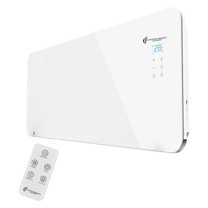 Elektryczny grzejnik Sannover Sorimo 1500 W ścienny ze szkła biały 1 szt.