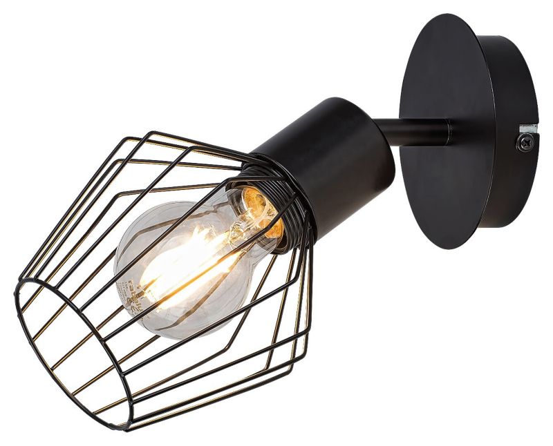 Kinkiet ścienny Rabalux Belano czarny styl nowoczesny 1 x E27 x IP20 wym: 23 x 23 x 20 cm - 1 szt.