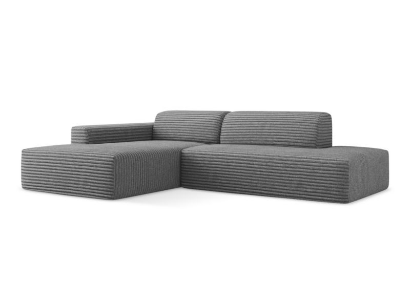 Narożnik prawostronny LaMiaSofa BOVA z tkaniny sztruksowej 240x90 cm ciemny szary 1 szt.