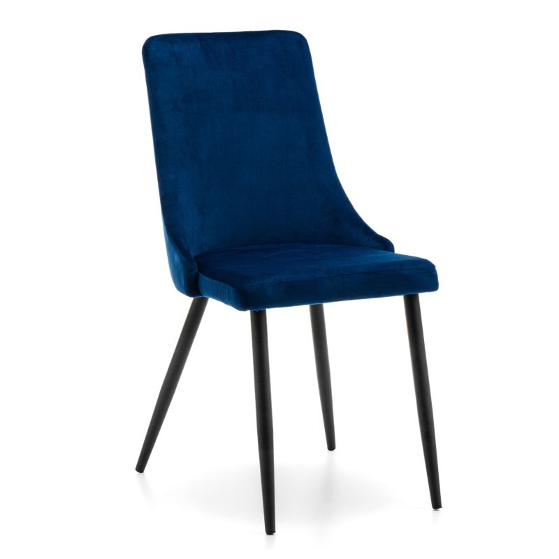 Krzesło tapicerowane New Home UNO granatowe gładkie welurowe 1 szt.