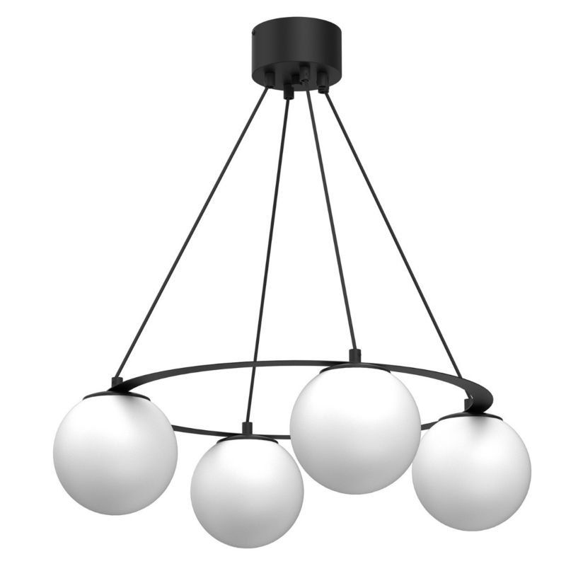 Lampa wisząca Luminex Ballo 5859 czarny matowa-biała ring 4xE27 x 15W 1 szt.