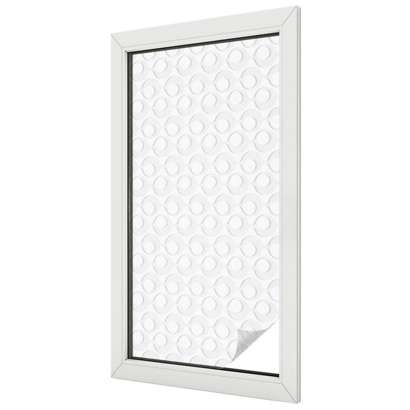 Folia Mleczna na Okno Wallfluent 50x100 cm Skutecznie Chroni Prywatność Abstrakcyjny geometryczny wzór z kółkami 1 rol.