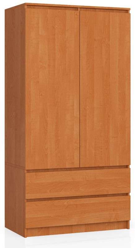 Szafa Akord S90 Olcha 90 cm 2 drzwi 2 szuflady kolor Olcha mat 4 półki 90x51x180 cm 1 szt.