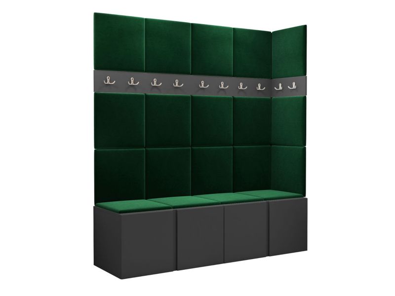 Garderoba MIRJAN 24 Orion II grafit + butelkowa zieleń 1 kpl.