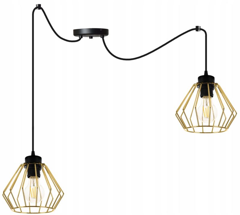 Lampa sufitowa wisząca Light Home LH Santos Pająk 2x E27 60W złoty 1szt.