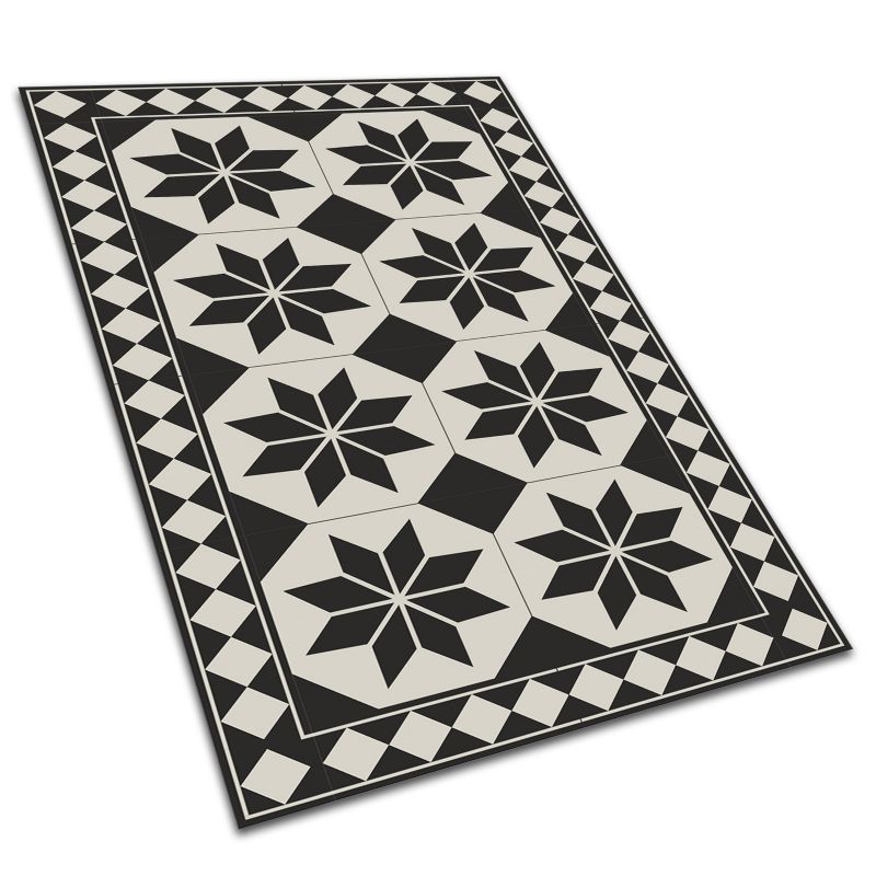 Dywan zewnętrzny Tulup 140x210 cm Wytrzymały dywan Na taras Czarno-białe gwiazdy 1 szt.