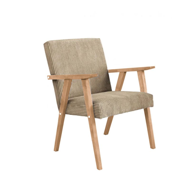 Fotel tapicerowany Bettso Lisek - prl w tkaninie poso na bukowej nodze beżowy 1szt.