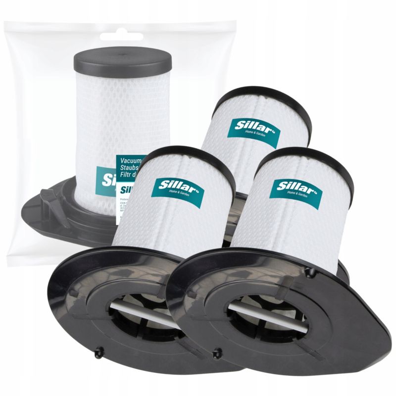Filtr do odkurzacza, Sillar, zmywalny, wielokrotnego użytku, zamiennik do Rowenta Tefal Air Force 360/460/560, 3szt