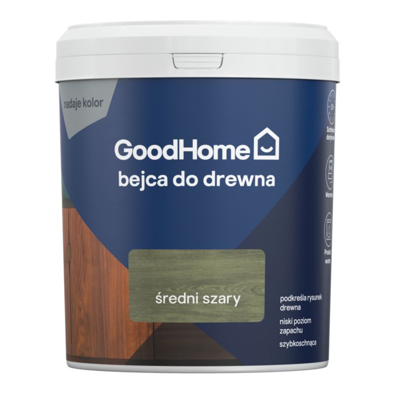Bejca do drewna GoodHome szary 0,5 l