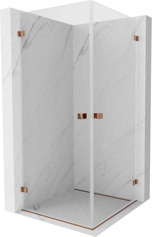 Kabina prysznicowa uchylna Mexen Lunar-B różowe złoto 90x90 cm 832-090L-090P-60-00 1 szt.