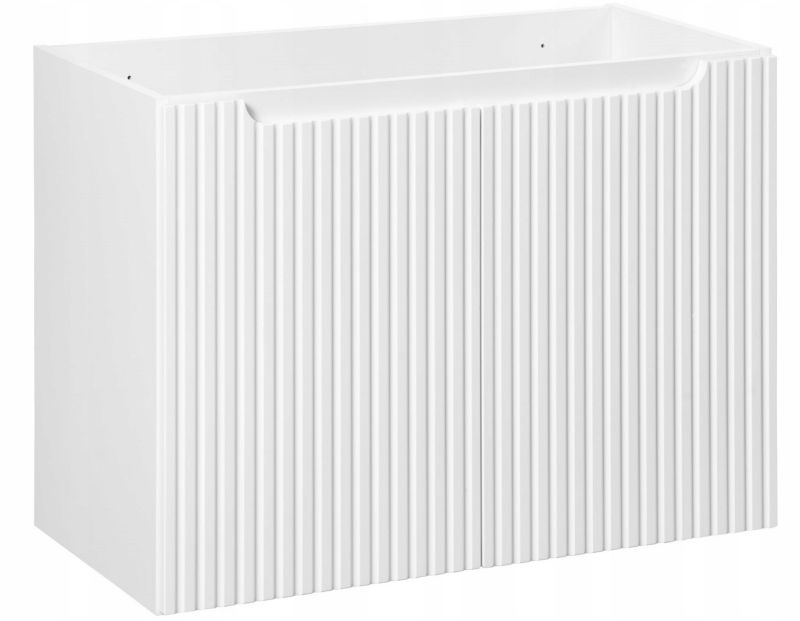Szafka pod Umywalkę łazienkowa 80 cm Wisząca Nova White Biała z Ryflowanym Frontem 2D Furnidea 1 szt.