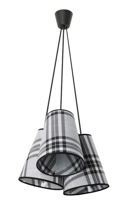 Lampa sufitowa wisząca Lampex Ksenia szaro-czarna wym: 80 x 40 x 40 cm 3xE27 x 60W 1 szt.