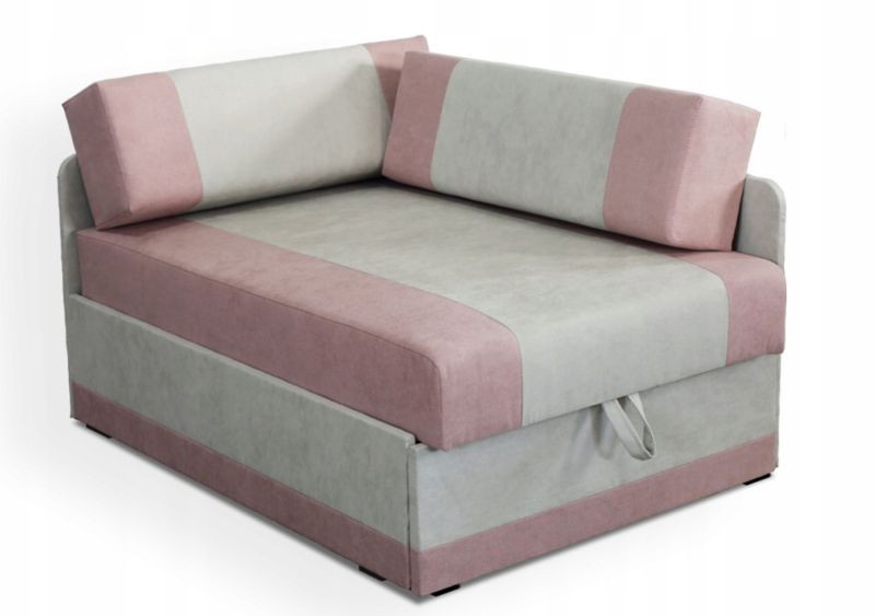 Sofa rozkładana narożnik jednoosobowa Bonni Vaxer Różowo/Szara 1 szt.