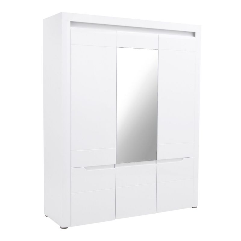 Szafa Mebel Elite IVORY Biała / biały połysk 164 cm Trzydrzwiowa 1 szt