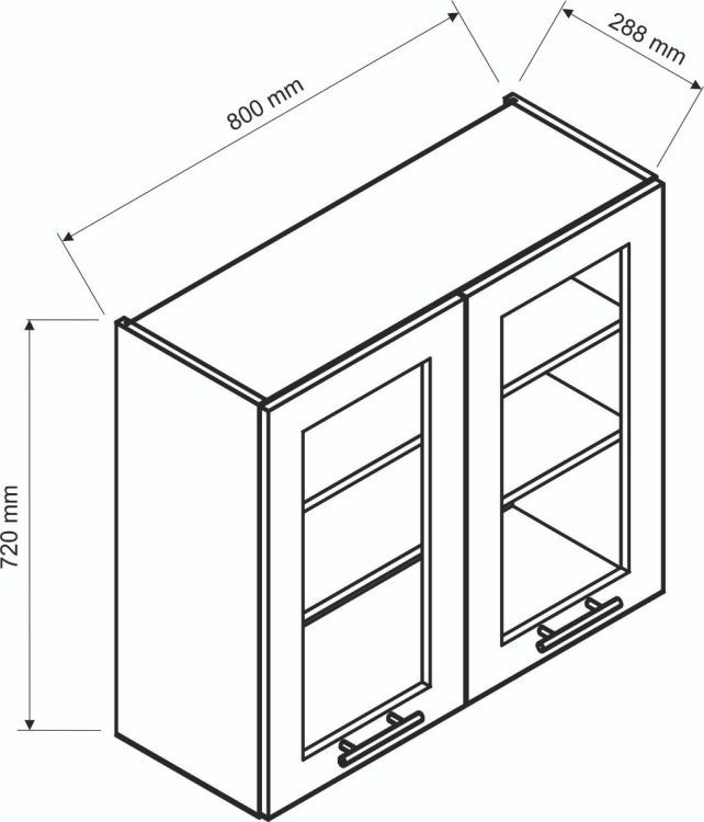 Szafka kuchenna przeszklona 80 Stolkar NATALIA WS80 jasnoszara mat 1 szt