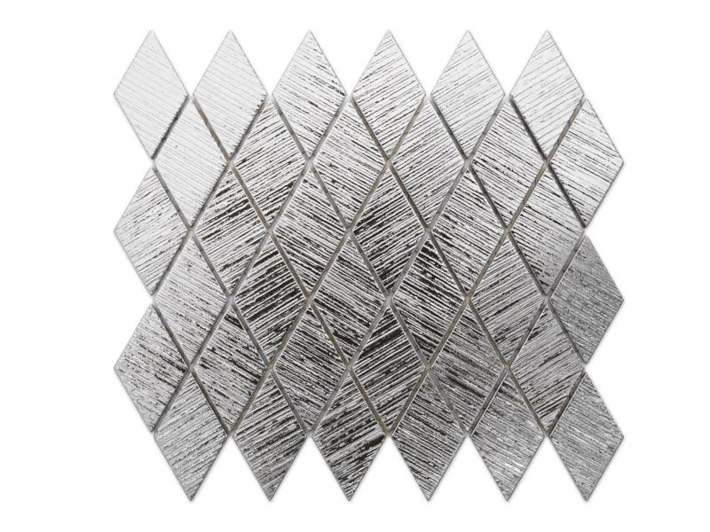 Mozaika szklana Ilcom romb karo srebrna silver struktura 25.0 x 29.2 cm 1 szt.