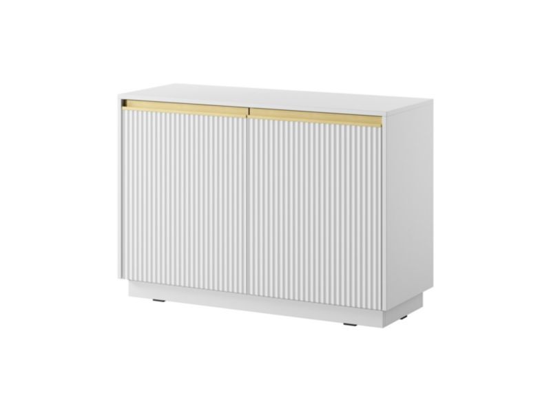 Komoda dwudrzwiowa Bettso Roy 104 cm z ryflowanymi frontami biały 1szt.