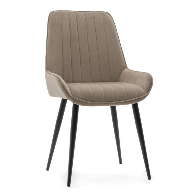 Krzesło tapicerowane New Home LUCA ciemnobeżowe welurowe 1 szt.