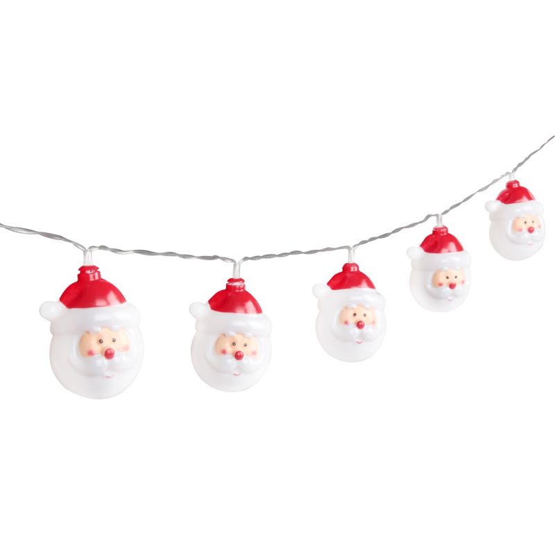 Łańcuch świąteczny LED Mikołaje 1,6m MasterLED 6500K zimna biel 10 diod lampki girlanda na baterie 1 szt.