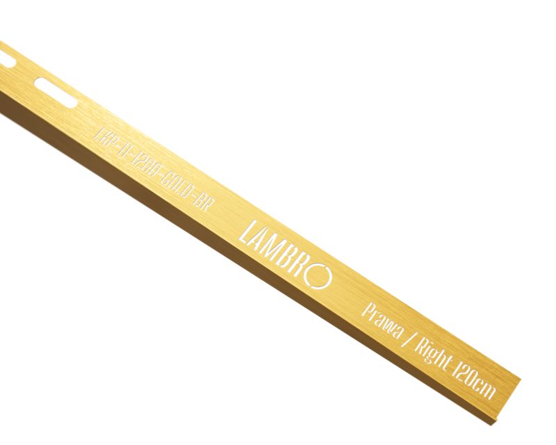 Listwa brodzikowa krawędziowa spadkowa Lambro złoty mat 120 cm prawa 1 szt.