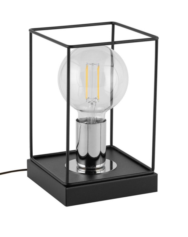 Lampka stołowa Sigma Lighting Vox czarno-srebrna 1 x E27 x 15W IP20 wym: 22 x 13.5 x 13.5 cm metal - 1 szt.