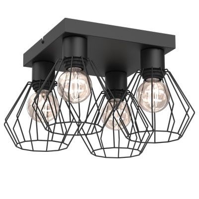 Lampa sufitowa wisząca Luminex Leti 0844 czarny mat industrialna 4xE27 x 15W 1 szt.