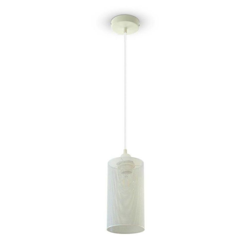 Lampa sufitowa wisząca V-TAC Tuba 6645 biała tuba 1xE27 x 1 szt.