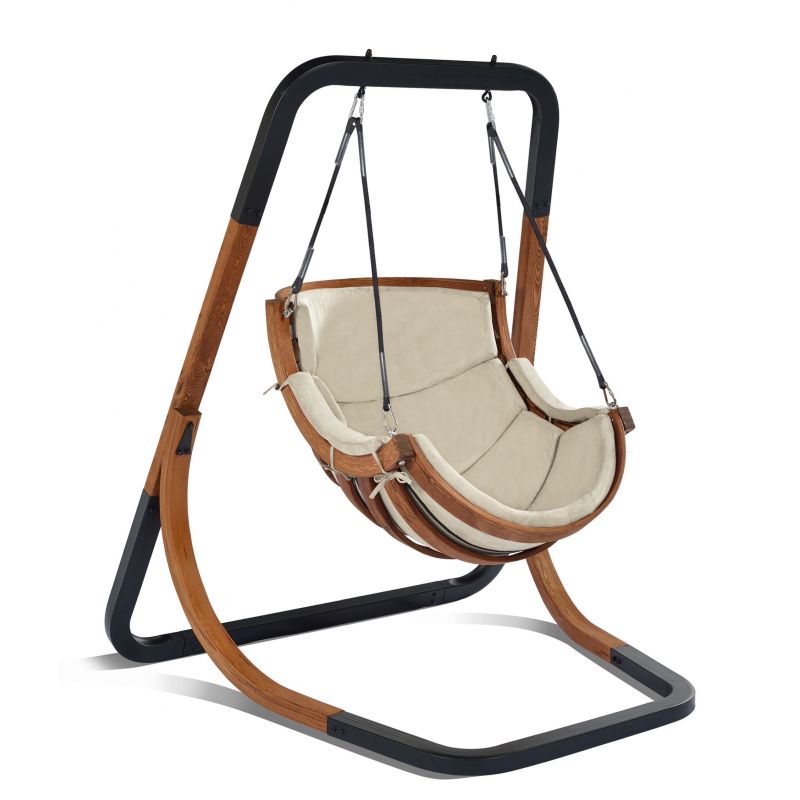 Fotel ogrodowy Alpha 4iQ Group ze stelażem beżowy 1szt.