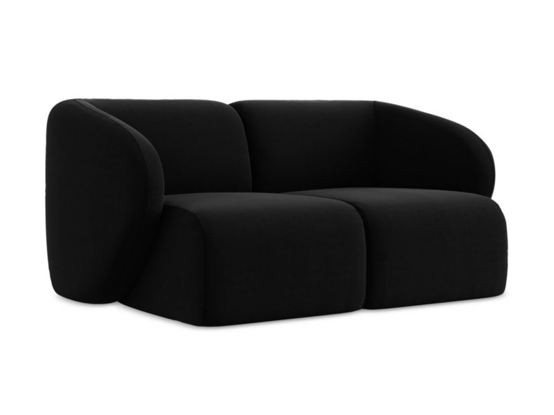 Modułowa sofa 2-osobowa LaMiaSofa CERVO z tkaniny welwetowej 174x94 cm czarny 1 szt.