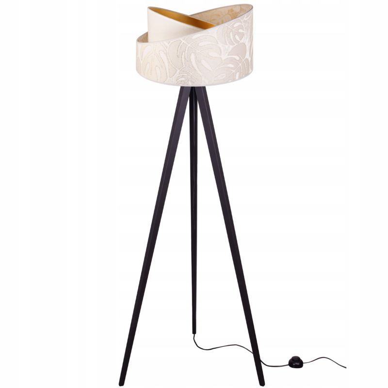 Lampa podłogowa trójnóg Light Home LH Werona Drewno 1x E27 60W ecru/czarny 1szt.