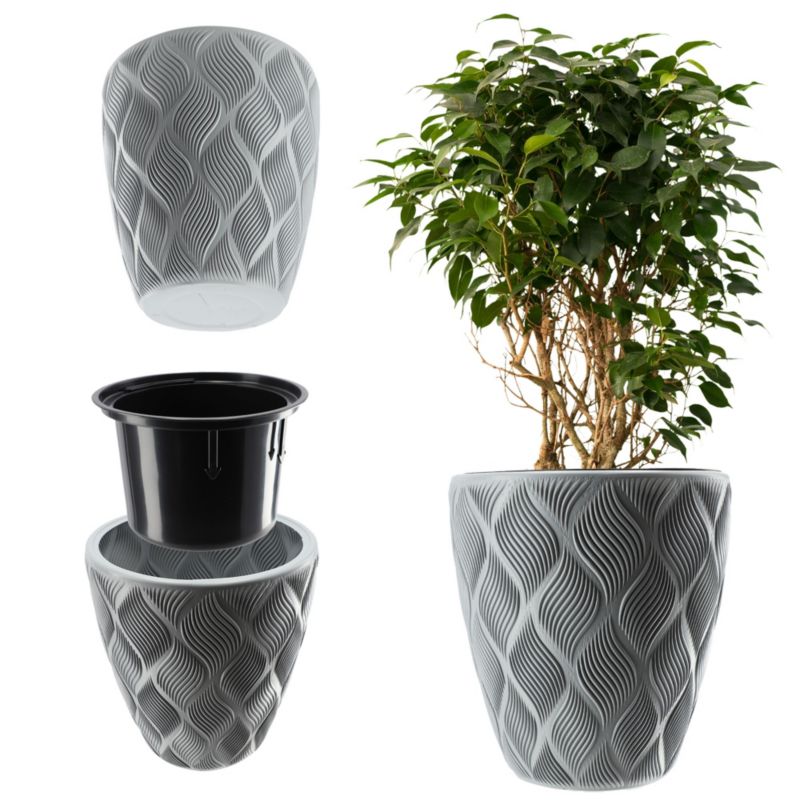 Donica KADAX Doniczka Z Wkładem Osłonka szara 42cm 1 szt.