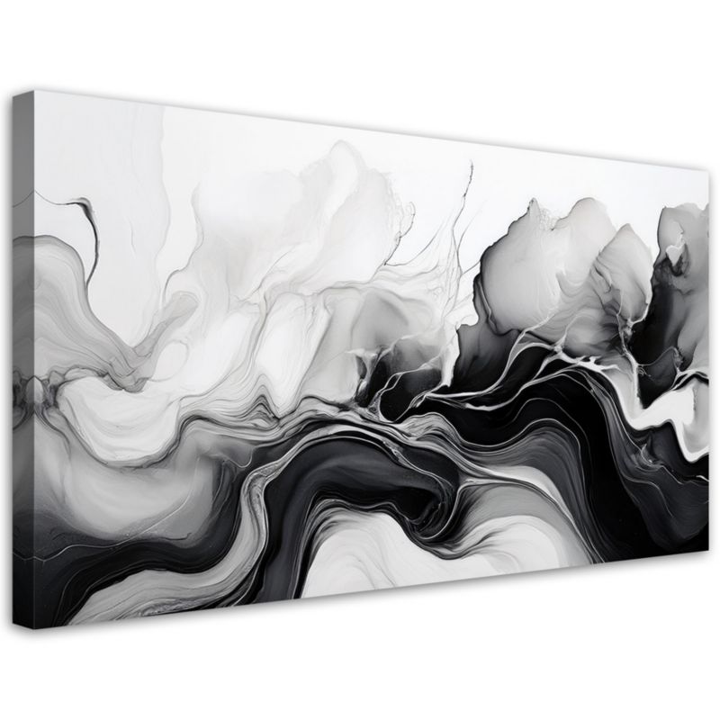 Obraz na płótnie Feeby Atramentowa Abstrakcja Czarno Biały 120x60cm 1szt