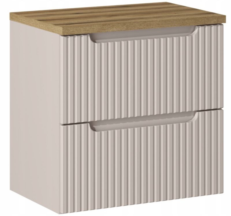 Szafka pod Umywalkę łazienkowa 60 cm Wisząca z Blatem Dąb Nova Kaszmir Kaszmirowa Szuflady Furnidea 1 szt.