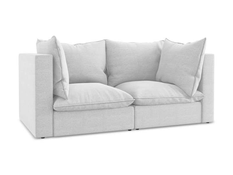 Modułowa sofa 2-osobowa LaMiaSofa RAVENNA z tkaniny bouclé 180x90 cm srebrny 1 szt.