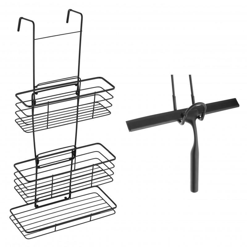 Zestaw łazienkowy Yoka Home półka do kabiny prysznicowej + ściągaczka - 1 szt.