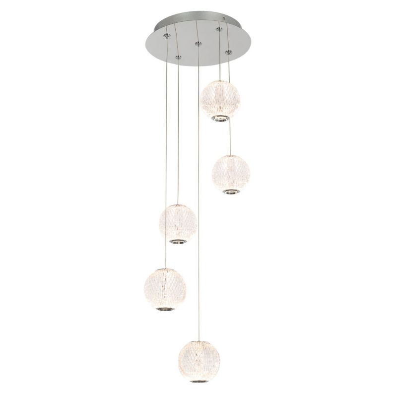 Lampa sufitowa wisząca Italux Rosario 6206 chromowana przezroczysty styl klasyczny wbudowany LED 21W 1 szt.