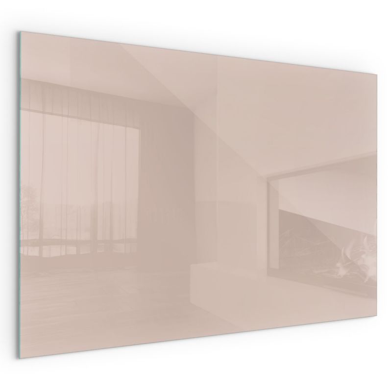 Szklana Podkładka Pod Kominek Prostokąt Wallfluent 120x80 cm Ciepły jasny brąz 1 szt.