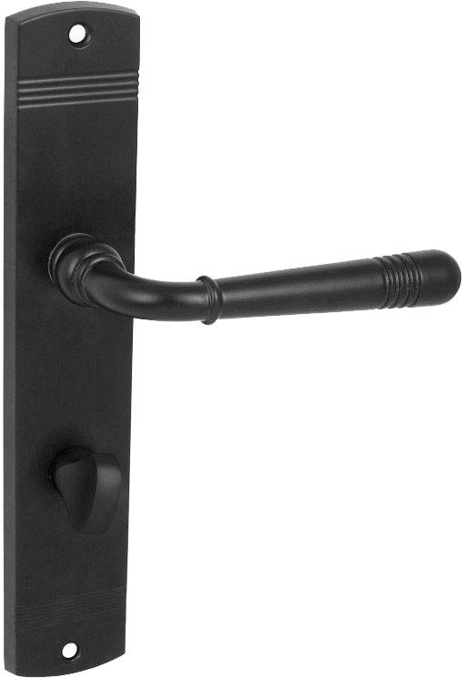 Klamka drzwiowa Loft długi szyld 72 mm WC czarna