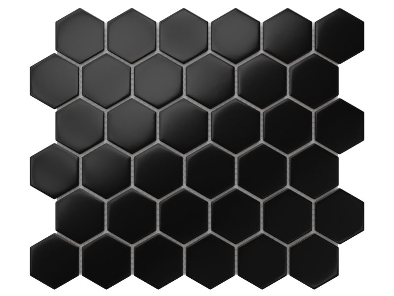Mozaika ceramiczna Ilcom Heksagon Black Mat 32.3 x 27.7 cm 1 szt.