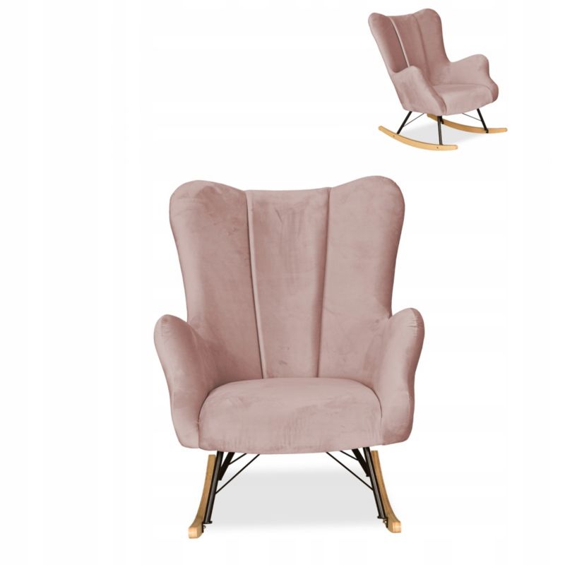 Fotel uszak do salonu bujany Family Meble Vika liliowy róż 1szt