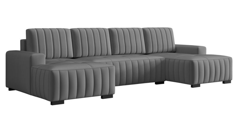 Narożnik z funkcją spania MIRJAN 24 Hugo U plusz stalowy szary 1 szt.