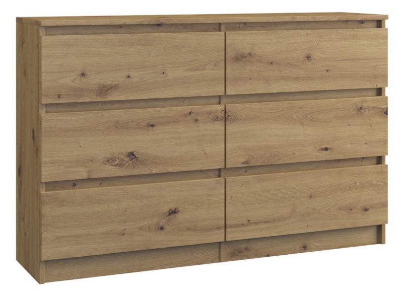 Komoda Topeshop Malwa M6 120 - Dąb Artisan 30x120x75 cm 1 szt.