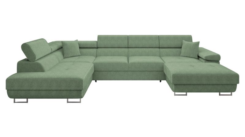 Narożnik z funkcją spania MIRJAN 24 Torezio Bis Sztruks lewy pistacjowy 1 szt.