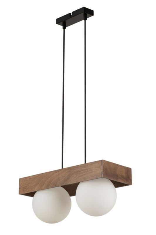 Lampa wisząca Sigma Lighting Bloom 4957 ciemne drewno-biała-czarna dekoracyjna 2xG9 x 1 szt.