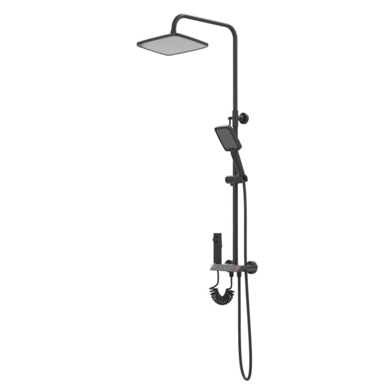 Zestaw Natryskowy Z Wyświetlaczem Deszczownica Do Łazienki Granitan Wave Gun Grey 1 szt.