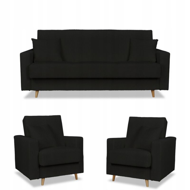 Zestaw mebli wypoczynkowy do salonu fotele Family Meble Rene czarny 1szt