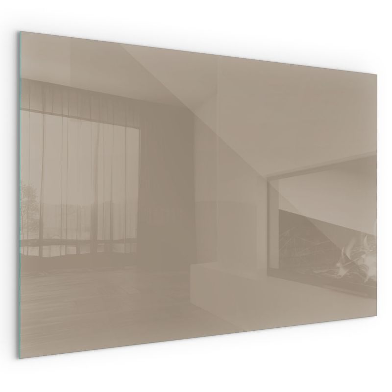 Szklana Podkładka Pod Kominek Prostokąt Wallfluent 60x40 cm Naturalny brąz 1 szt.